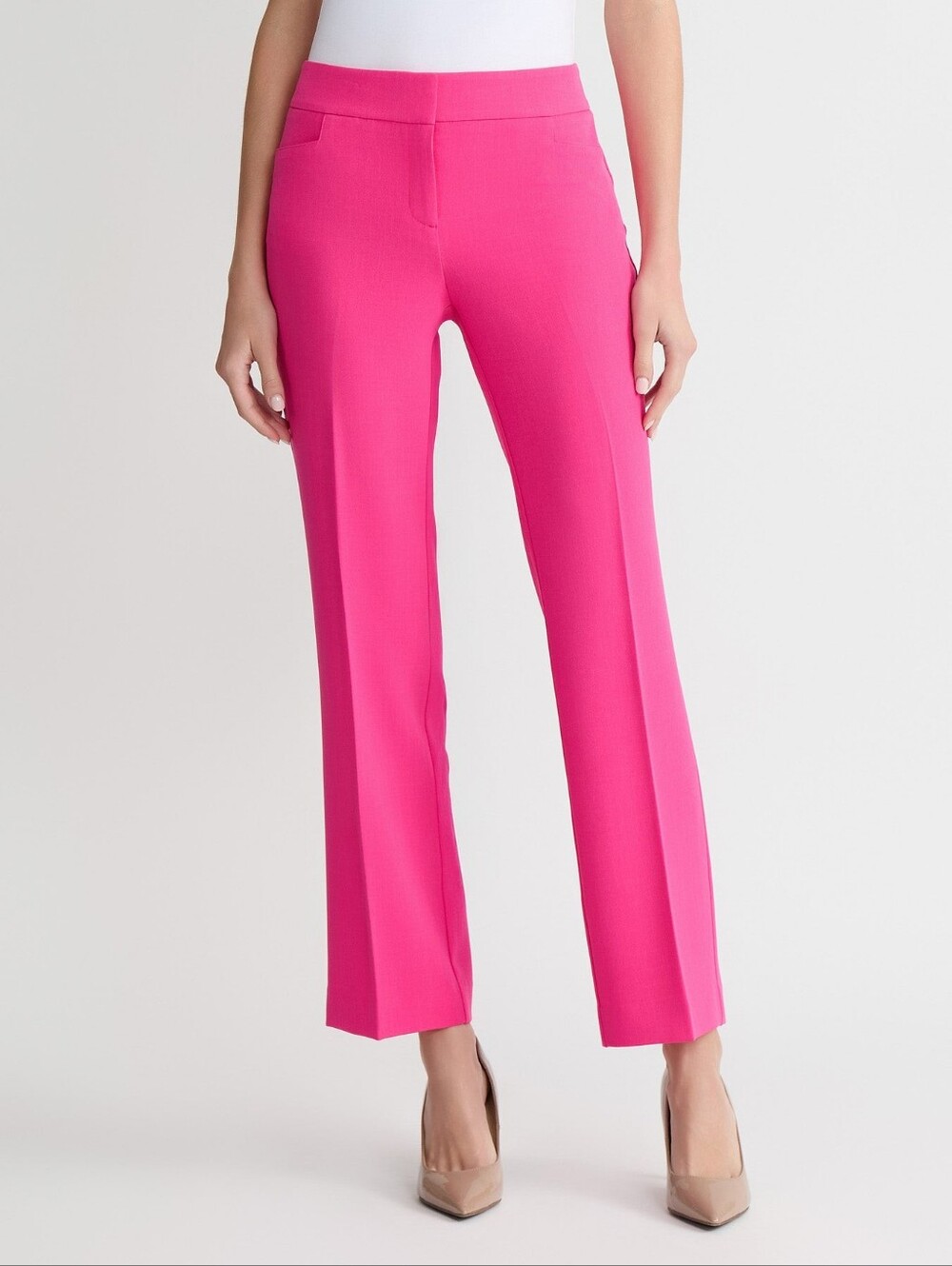 Kasper Vibrant Hot Pink Straight-Leg Pants
